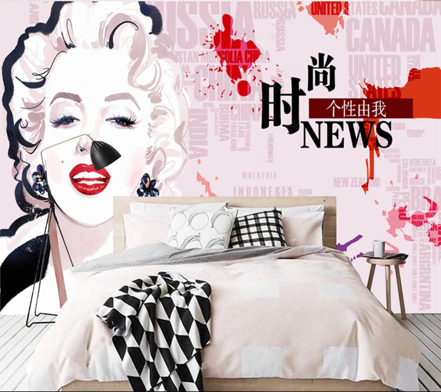 Marilyn Monroe wallpaper Peel and stick wall mural vintage Home wall decor Self adhesive mural Photo wallpapers bedroom wall decor