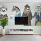 Peel and stick wall mural Modern Removable wall decor Textured fabric vinyl wallpaper animals wallpaper wall covering stick on wallpaper