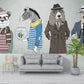 Peel and stick wall mural Modern Removable wall decor Textured fabric vinyl wallpaper animals wallpaper wall covering stick on wallpaper