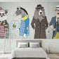 Peel and stick wall mural Modern Removable wall decor Textured fabric vinyl wallpaper animals wallpaper wall covering stick on wallpaper