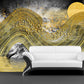 Black gold abstract wallpaper for walls modern Peel and stick wall mural canvas, vinyl Photo wallpaper Bedroom wall decor