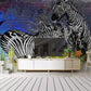 Zebra wallpaper Peel and stick adhesive temporary wall mural 3d wallpaper painting on canvas wall decoration Bedroom Living Room