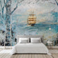 Sea peel and stick coastal blue wallpaper removable Vintage posters and prints Wall decals & murals Canvas Vinyl wallpaper