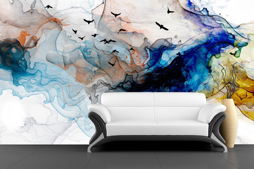 Abstract wallpaper Minimalist wall decor Peel and stick wall mural photography removable wallpaper Bedroom wall decor