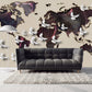 World map mural Peel and stick wallpaper, Removable wallpaper modern vinyl wallpaper World map canvas 3d wall mural World map wall decal