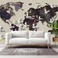 World map mural Peel and stick wallpaper, Removable wallpaper modern vinyl wallpaper World map canvas 3d wall mural World map wall decal