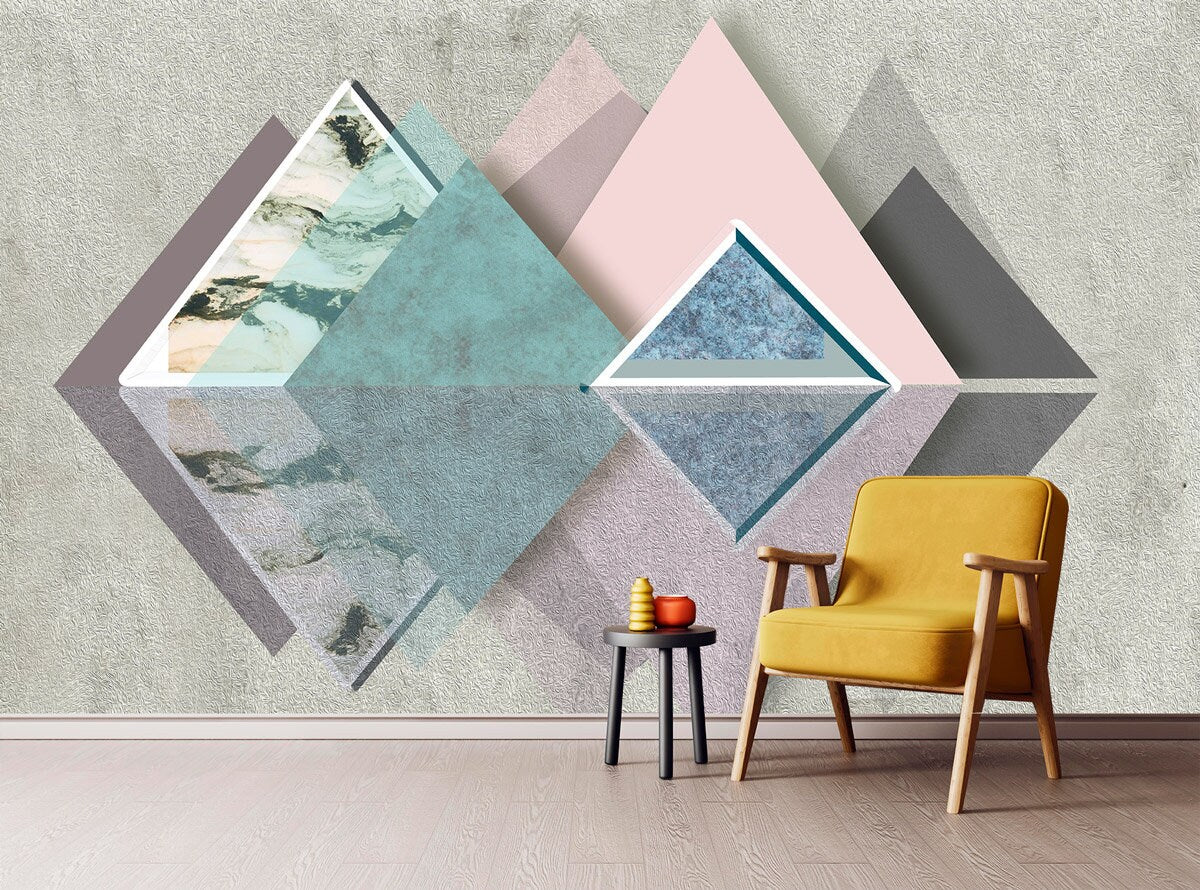 Geometric wallpaper Temporary wallpaper 3d wall mural Abstract wallpaper Peel and stick wallpaper Self adhesive mural removable wallpaper