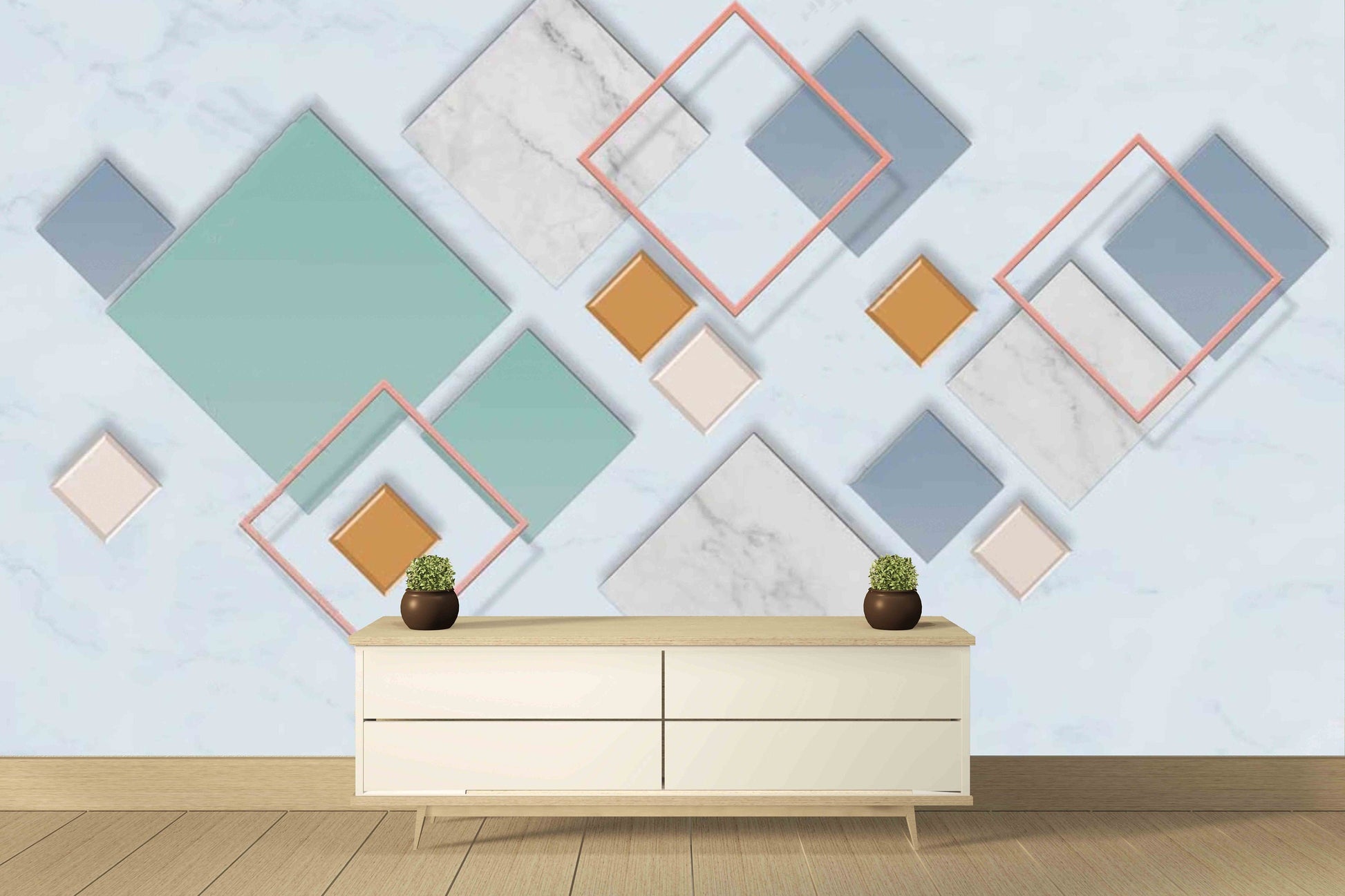 Geometric peel and stick wallpaper mural abstract, marble wallpaper, giant wall mural for living room, bedroom, kitchen.