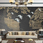 Asian grey gold wallpaper peel and stick wall mural, japanese wallpaper, chinoiserie self adhesivewallpaper, vinyl wall mural prints
