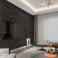 Black and gold Abstract wallpaper peel and stick wall mural, removable art deco modern wallpaper minimalist bedroom wall decor
