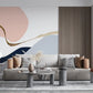 Mid century modern wallpaper peel and stick wall mural, accent wallpaper, abstract vinyl wallpaper, canvas wallpaper