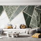 Green marble wallpaper peel and stick wall mural, Art deco geometric wall decal prints, abstract wallpaper