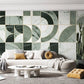 Green marble wallpaper peel and stick wall mural, art deco geometric wall decal prints, abstract wallpaper