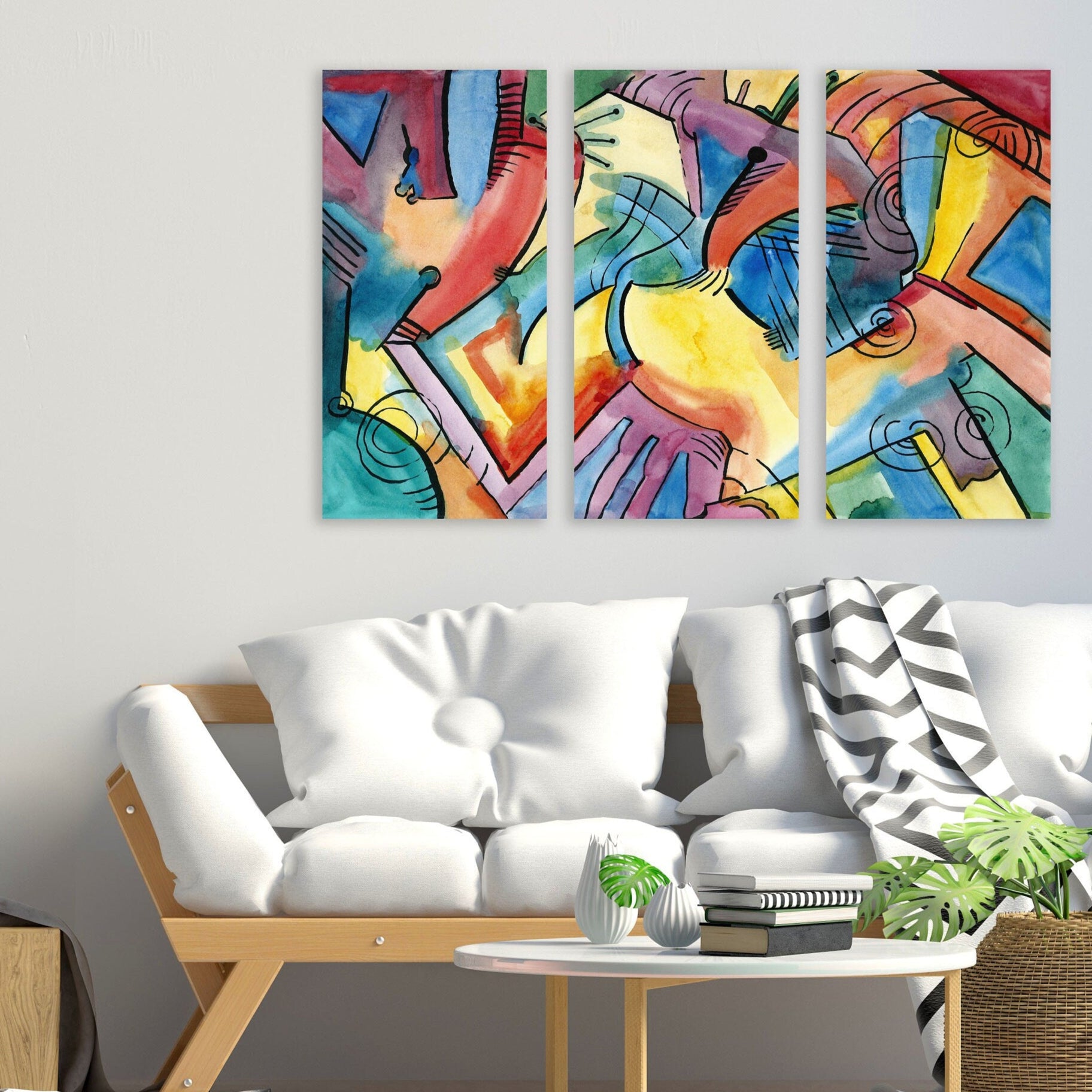 Modern abstract art, abstract wall art paintings on canvas, home wall decor, canvas painting, abstract canvas, multi panel wall art