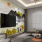 Gold mountain wallpaper peel and stick wall mural prints, japanese wallpaper, asian wallpaper, bedroom, living room wall decor