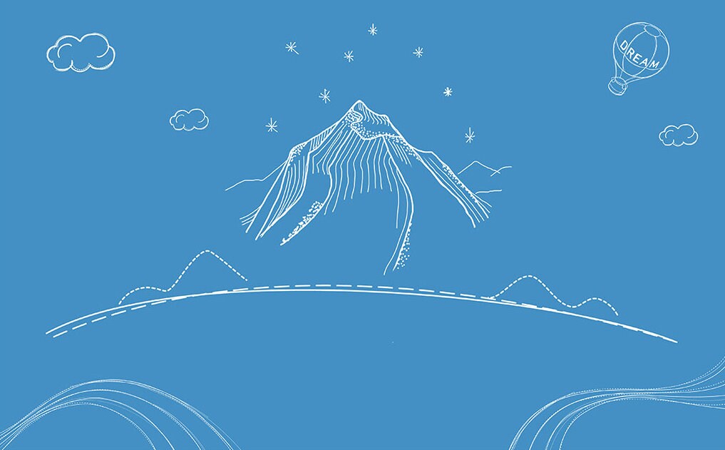 Mountain for nursery decor, baby boy peel and stick mural, kids room wallpaper, nursery wall mural, mountain wall mural, baby blue wallpaper