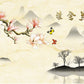 Sakura blossoms Japanese wallpaper, peel&stick floral temporary wall decor, Chinoiserie self adhesive vinyl mural, botanical canvas mural