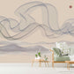 Extra large abstract wave peel stick wall mural, self adhesive beige wallpaper, accentual bedroom wallpaper, modern landscape wall mural