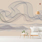 Extra large abstract wave peel stick wall mural, self adhesive beige wallpaper, accentual bedroom wallpaper, modern landscape wall mural