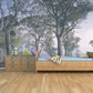 Large self adhesive forest wallpaper, peel and stick trees wall mural, accentual nature wallpaper, remuvable botanical canvas wallcovering