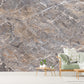 Extra large marble self adhesive wallpaper, grey peel and stick wall mural, accentual abstract wallcovering, modern living room wallpaper