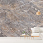 Extra large marble self adhesive wallpaper, grey peel and stick wall mural, accentual abstract wallcovering, modern living room wallpaper