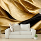 Extra large 3d wallpaper, abstract self adhesive wall mural, gold black peel and stick wallpaper, luxury accentual bedroom photo wallpaper