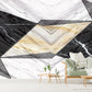 Extra large geometrical wallpaper, abstract peel and stick wall mural, black white self adhesive wallpaper, accentual marble wallcovering